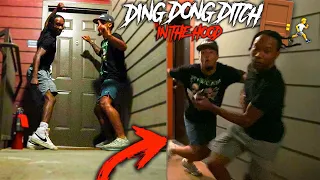 EXTREME DING DONG DITCH IN THE HOOD!! PART 3 | *WE GOT CHASED*