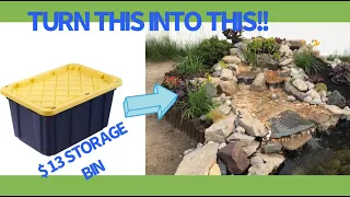 ON A BUDGET⁉️MAKING A WATERFALL BOX FOR YOUR YARD POND OR WATER GARDEN FROM A $13 STORAGE BIN‼️WOW❗️