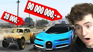 Nejlevnější Auto VS Nejdražší Auto v GTA V!