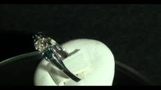 .82CT Three Stone Blue & White Diamond Engagement Ring
