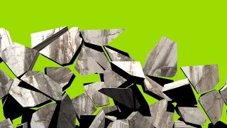 5 Different Wall Collapse Transition Pack 1080p - Green Screen