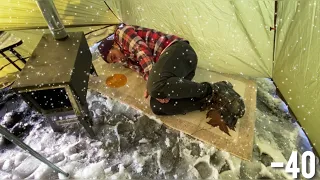 EXTREME Winter SNOW STORM -36° Solo Camping 3 Days Solo Camping in Lightweight Hot Tent