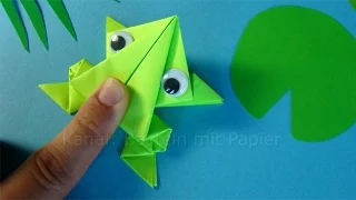 Origami jumping frog: How to make a paper frog that jumps high and far 🐸 Easy tutorial