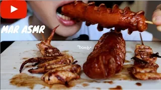 ASMR Eating Sounds | Sausage And Octopus Skewers (Chewy Eating Sound) | MAR ASMR