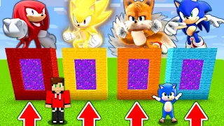 NIE WYBIERZ ZŁEGO PORTALU (KNUCKLES, SUPER SONIC, TAILS, SONIC) z BABY SONIC w Minecraft!