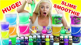 MIXING ALL MY SLIMES! GIANT SLIME SMOOTHIE! SATISFYING SLIME!! DOLLAR STORE EDITION! | NICOLE SKYES