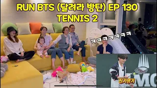 RUN BTS EP 130 - Tennis 2 REACTION / Korean Family Run BTS Reaction