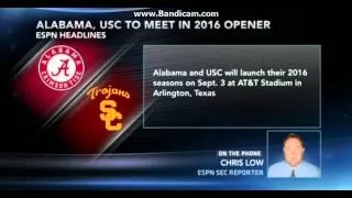 Alabama and USC To Play In 2016 Opener.