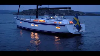 Hallberg-Rassy 50 in the blue hour