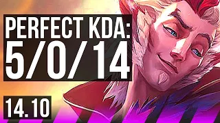 RAKAN & Jhin vs LEONA & Draven (SUP) | 5/0/14, 65% winrate | KR Master | 14.10