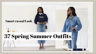 37 Spring Summer Smart Casual Outfits || Styling Basic Wardrobe Staples | Outfits Lookbook