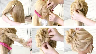 Пучок из ЖГУТОВ Прическа на выпускной Beautiful hairstyle Tutorial