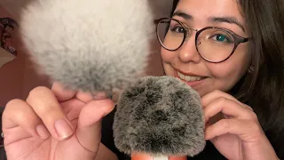 Old school ASMR: slow whisper rambles and fluffy mic and camera brushing