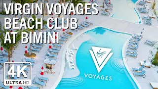 🏖️ Virgin Voyages' private beach — tour Beach Club at Bimini on a cloudy day