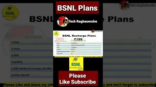 BSNL 199 plan details | Bsnl Unlimited Calling Plans | Bsnl Plans | Bsnl Validity Recharge #shorts