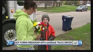 Boy with autism forms friendship with garbage truck driver