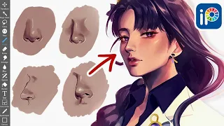 HOW I DRAW NOSE (Semirealistic, Anime) | ft. Raiden Shogun Genshin