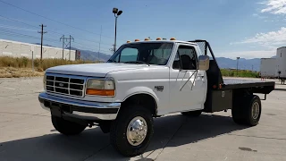 WWW.DIESEL-DEALS.COM *ONLY 79K!** 1997 FORD F350 DUALLY 5 SPEED 4X4 HYDRAULIC FLATBED