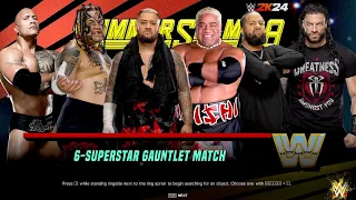 Roman reigns Rikishi Umaga Rock solo sikoa jimi uso Gauntlet Match Between Bloodline Members..