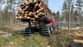 Komatsu 855 unloading pine!