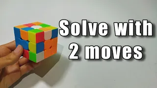 How to solve Rubik's cube with 2 moves!! and (tutorial magic trick)