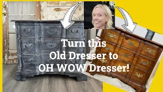 How To Makeover an Old Dresser with DIY Paint & Iron Orchid Designs Transfers