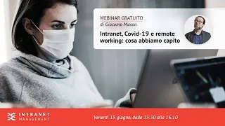 Webinar: Intranet, Covid-19 e remote working, cosa abbiamo capito