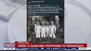 SpaceX's Crew-3 launch delayed due to weather concerns