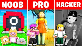 Minecraft NOOB vs PRO vs HACKER SQUID GAME BASE CHALLENGE! (WHAT'S INSIDE?!)