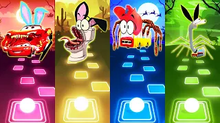 Lightning Mcqueen Eater vs Toilet Monster vs Bus Eater vs Thomas Train exe l Tiles Hop EDM Rush YOMA