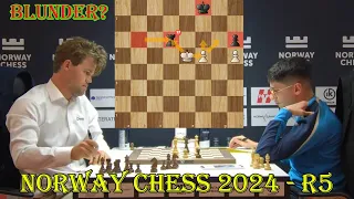 BIG BLUNDER!! Magnus Carlsen vs Alireza Firouzja || Norway Chess 2024 - R5