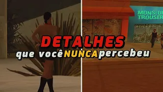 8 DETALHES QUE VOCÊ NUNCA PERCEBEU NO GTA SAN ANDREAS!!