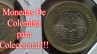 1000 pesos de Colombia/ Monedas para iniciar una nueva colección/ Monedas de Colombia.