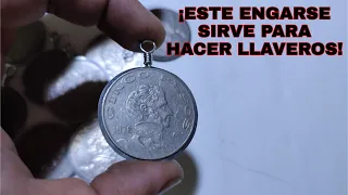 cómo ENGARZAR una MONEDA para hacer un LLAVERO| ENGASTE SENCILLO PARA MONEDA| ENGARZANDO MONEDA. 🪙🪙🪙