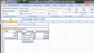 Microsoft Excel - tabele przestawne