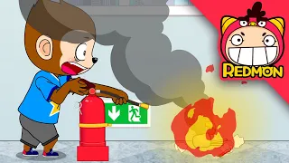 Be careful of fire | Fire extinguisher cartoon | Daily life safety | safetyman | REDMON