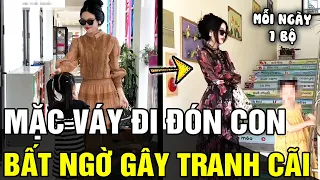 Mặc váy công chúa ĐI ĐÓN CON, cô gái bất ngờ khiến dân mạng chia 2 phe TRANH CÃI dữ dội | TÁM TV