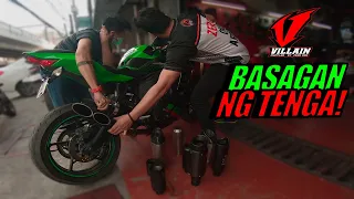 PALIT EXHAUST sa ZERO ONE MOTO CALOOCAN | ZX-25R SOUND CHECK (GIVEAWAY ng VILLAIN MUFFLER)