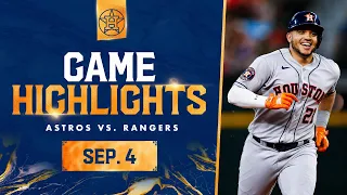 Astros vs. Rangers Game Highlights (9/4/23) | MLB Highlights