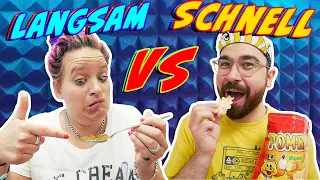 LANGSAM VS SCHNELL ESSEN! WER GEWINNT DIE CHALLENGE?!