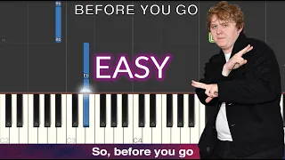 Lewis Capaldi - Before You Go EASY Piano Tutorial + Lyrics