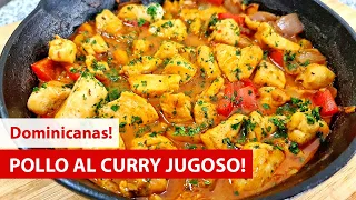 como hacer POLLO al CURRY con leche de coco 🍗🥥🍛 [JUGOSO] | Cocina Dominicana 🇩🇴