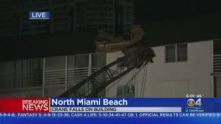 Construction Crane Topples On North Miami Beach Building