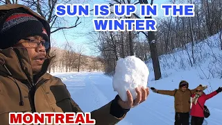 EP113- Sun Is Up In The Winter | Snowy Mountain Hiking | The Chalet Du Mont Royal | Kabayan Montreal