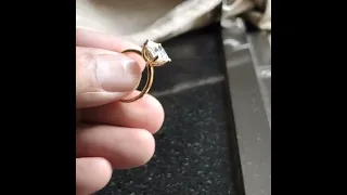 Lab Created Diamond Ring, Princess Lab Diamond Engagement Ring, Hidden Halo Ring, UncommonJewelsIN