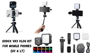 godox vk3 vlog kit for smartphone mobile with rgb led shotgun mic mobile holder Extendable tripod