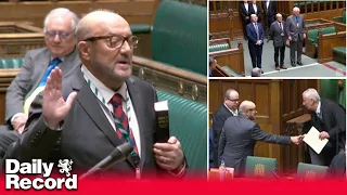 George Galloway is sworn in as new Rochdale MP in the House of Commons after his by-election victory