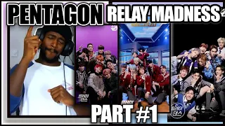 PROFESSIONAL DANCER REACTS PENTAGON RELAY DANCE | 펜타곤PENTAGON - 빛나리 Shine + 신토불이 SHA LA LA + Humph!