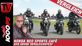 2019 Honda Neo Sports Cafe: CB125R; CB300R; CB650R und CB1000R Nakedbike Vergleichtest!