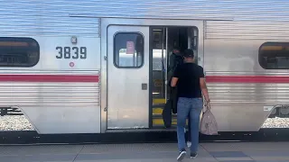 The Northbound Caltrain #249 at Santa Clara Station in Santa Clara California Hot Day 2 Caltrains